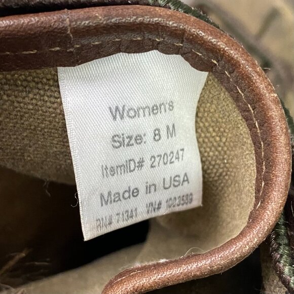 LL Bean Signature Waxed Canvas Maine Hunting Shoe Duck Boots Womens 8M USA Brown - Picture 11 of 15